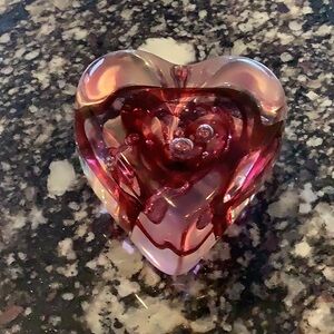 Rollin Karg Glass Heart Paperweight